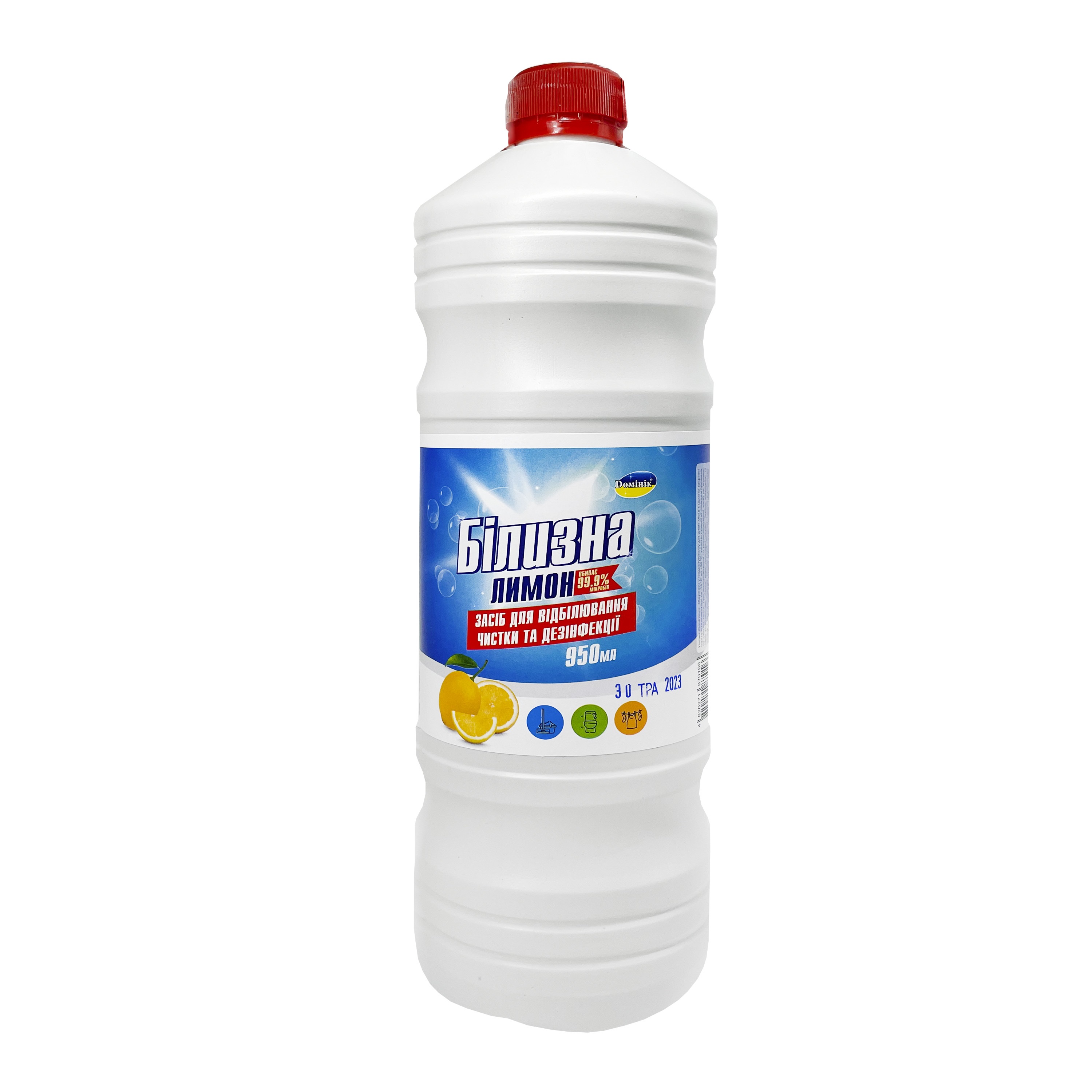 Бiлизна Domik Expert Лимон для дезинфекції поверхонь та відбілювання речей, 950 мл